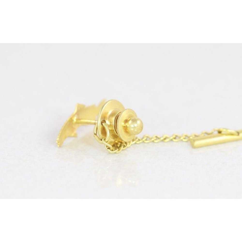 Mens 10k Rose Gold Fish Tie Tack Pin Lapel Pin Rainbow Trout Bass Salmon - Picture 5 of 7